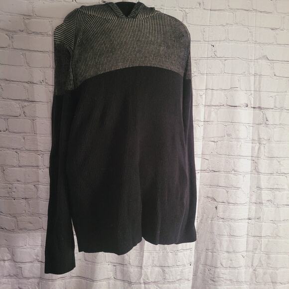 Express 2 tone ribbed Hooded Sweatshirt Men's Size Medium - Picture 1 of 3